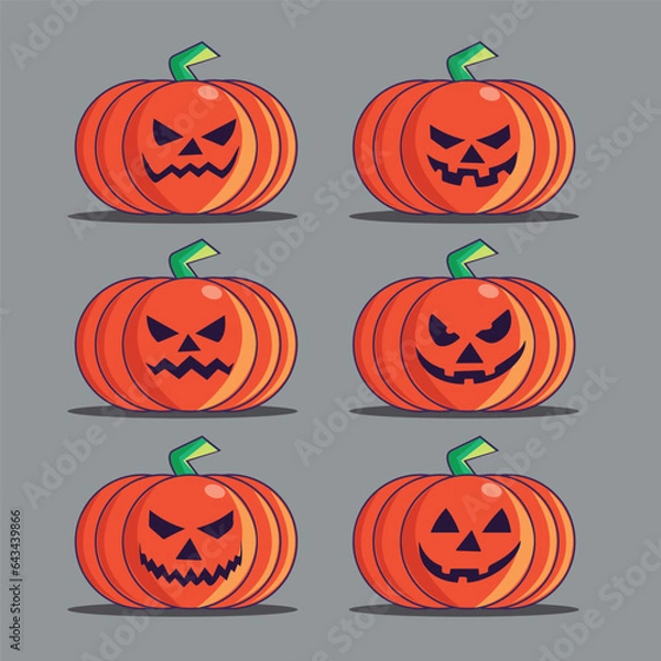 Fototapeta halloween pumpkin set