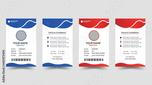 Obraz ID card template, office id card, business id card, customize id card, Id cards design, corporate id card design with modern layout.
