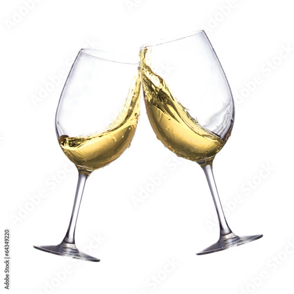 Obraz White wine glasses