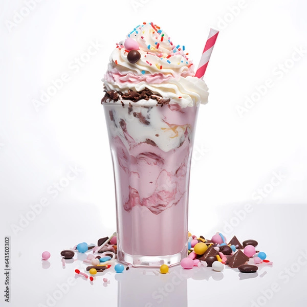 Fototapeta Milkshake isolated Generative AI