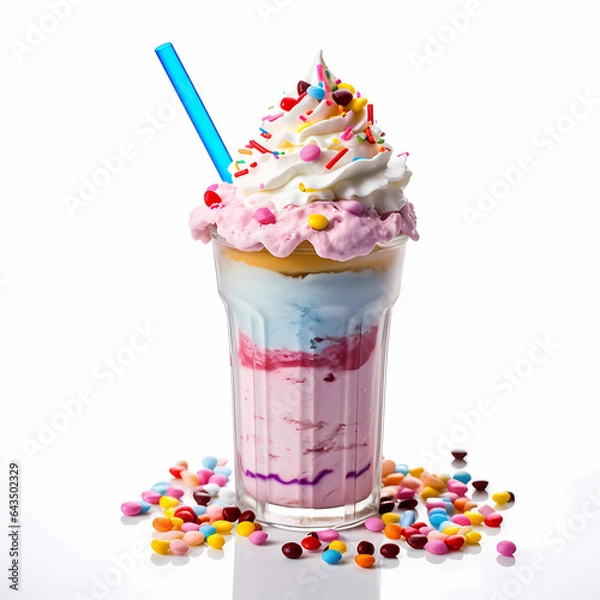 Fototapeta Milkshake isolated Generative AI