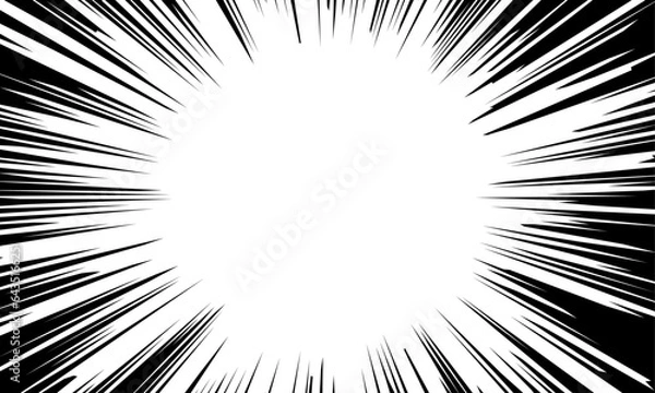 Fototapeta 漫画やアイテムの強調に使える集中線の背景素材