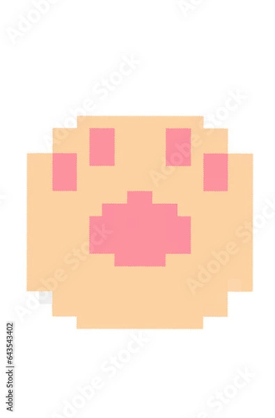 Obraz orange cat paw pixel art