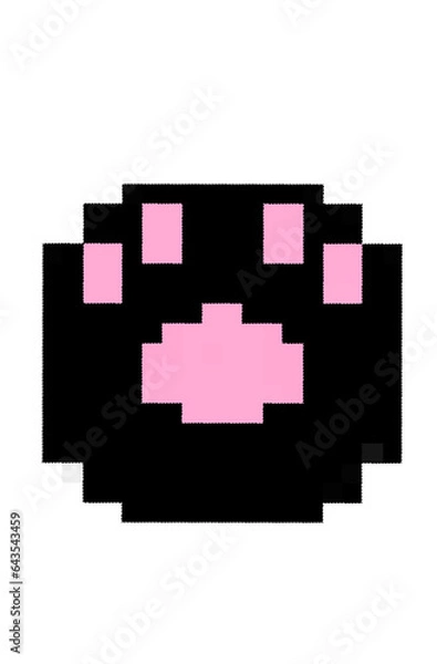 Obraz Black cat paw pixel art