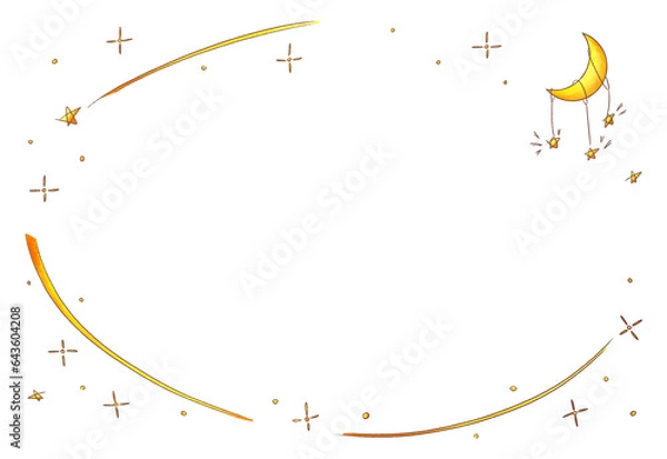 Obraz 月とキラキラのフレーム