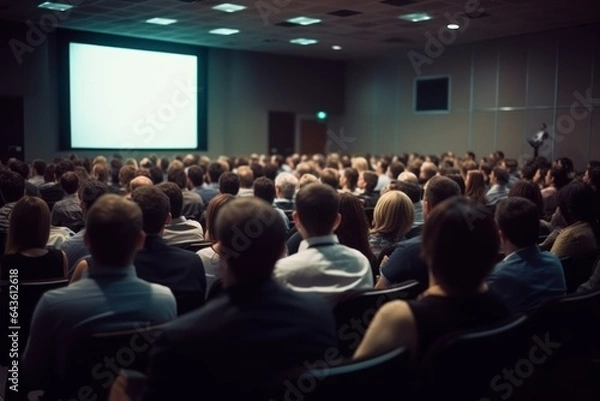 Obraz lecture hall for training, meeting room full of people or students participating in business training, seminar