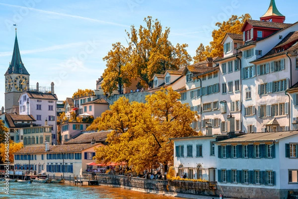 Obraz panoramic view at the old town of zurich