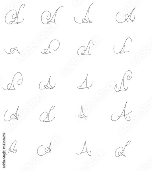 Fototapeta hand drawn alphabet A
