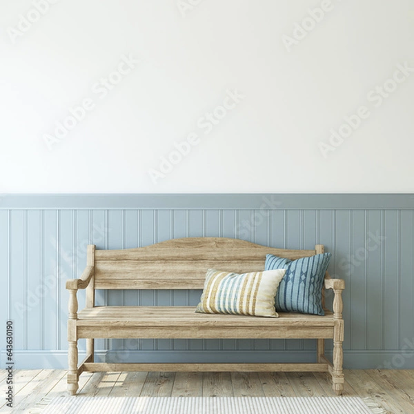 Obraz Farmhouse interior. Interior mockup. 3d rendering.