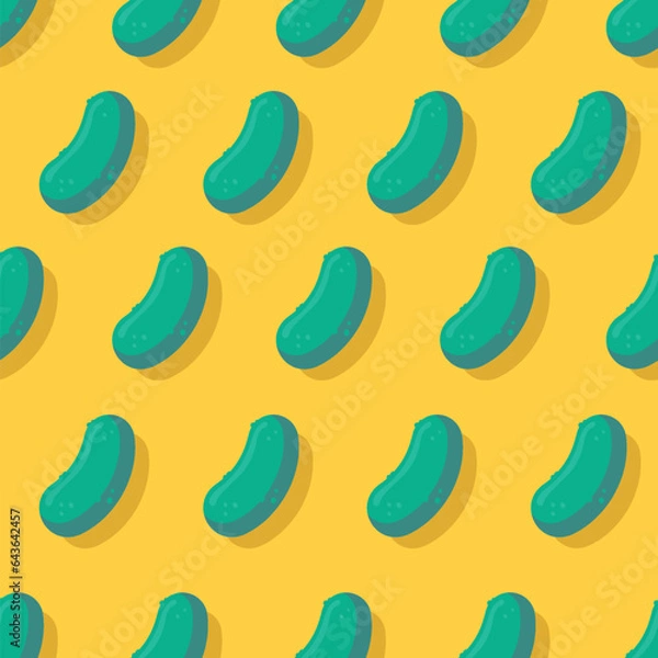 Obraz Green pickles repeating pattern vector illustration