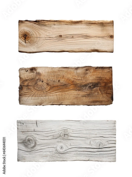 Fototapeta Split wooden board, transparent background, isolated image, generative AI
