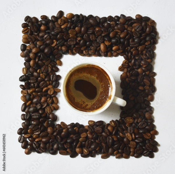 Obraz cup of coffee beans