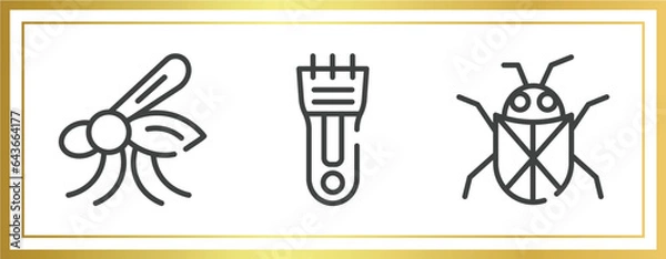 Obraz nature outline icons set. linear icons sheet included mosquito, hair clipper, beetle vector.