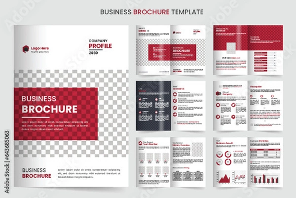 Fototapeta company profile brochure design minimal multipage business brochure template design annual report, creative design Multipurpose template with cover