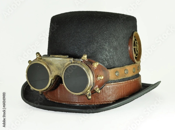 Fototapeta Steampunk hat and goggles