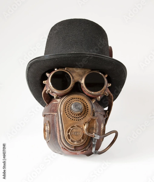 Fototapeta Steampunk hat, goggles and mask