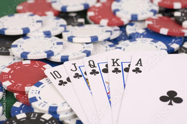 Obraz Poker - Royal Flush - Kreuz