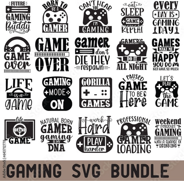 Fototapeta Gaming svg bundle