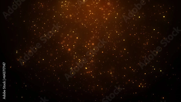 Obraz 金のパーティクル、ダストの背景。キラキラ背景。光線。ループ