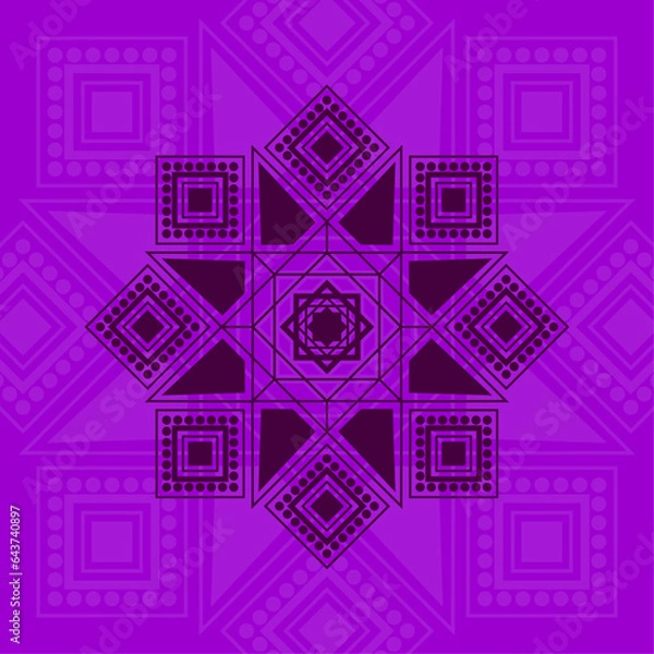 Fototapeta mandala with flower for Henna, Mehndi, tattoo, decoration. Decorative ornament in ethnic oriental style. Hand drawn background. Islam, Arabic, Indian.