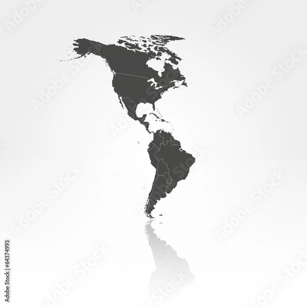 Fototapeta North and South America map background vector