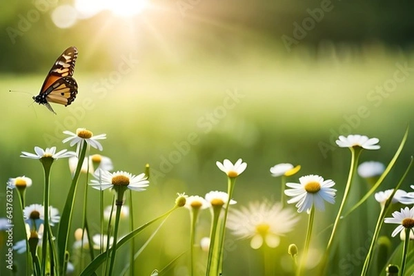 Obraz butterfly on daisy