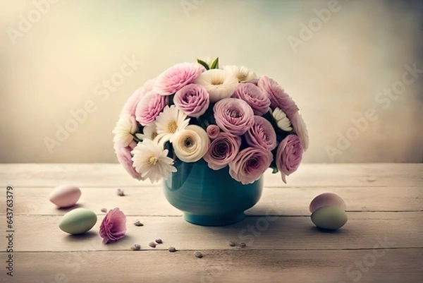 Obraz easter bunny with eggs