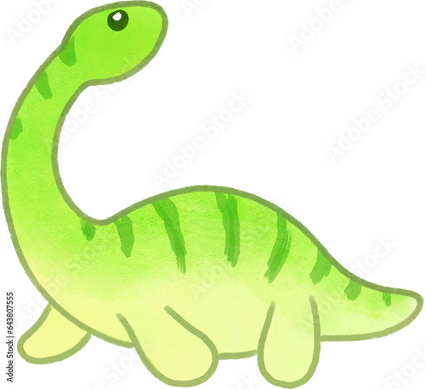 Obraz Plesiosaurus adorable colorful illustration (PNG with transparency)