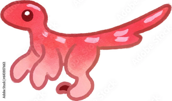 Obraz Utahraptor adorable colorful illustration (PNG with transparency)