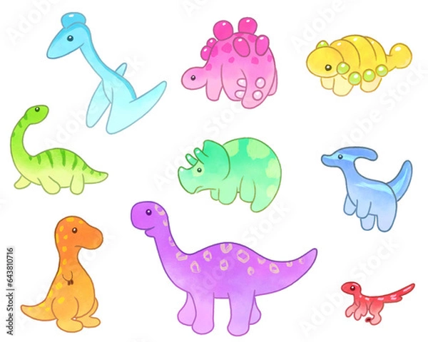 Obraz Adorable Dinosaurs Set