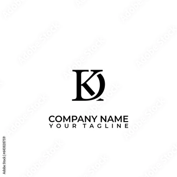 Fototapeta Letter KD or DK monogram logo, Alphabet kd Icon Vector Stock