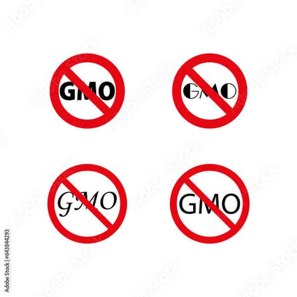 Fototapeta No GMO sign set. Vector illustration. EPS 10.