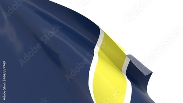 Fototapeta Waved flag textured by Nashville SC american soccer team uniform colors. 3D render
