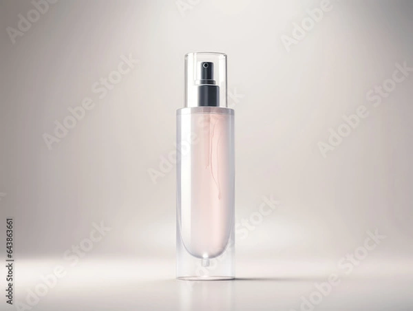 Fototapeta cosmetic product mockups on fresh field. Background for presentation of cosmetic. AI Generative.