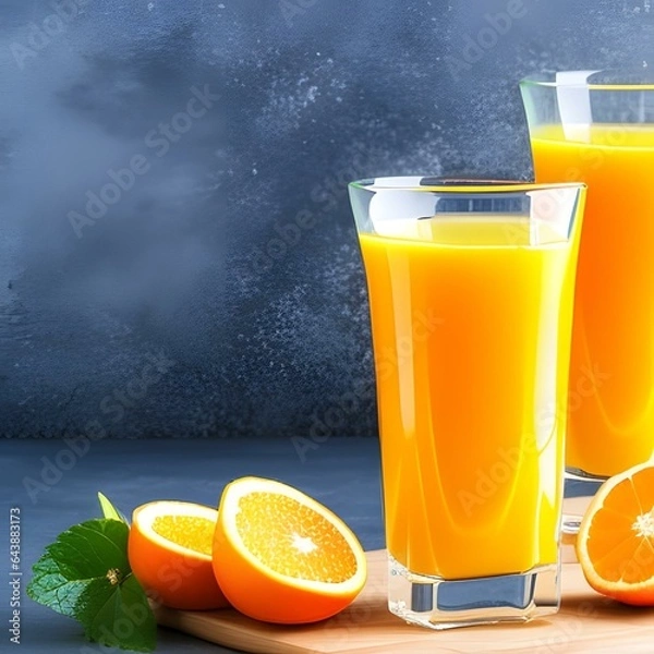 Obraz オシャレ フルーツ オレンジジュース みかん G