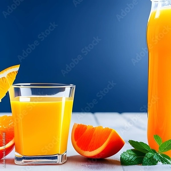 Obraz オシャレ フルーツ オレンジジュース みかん H