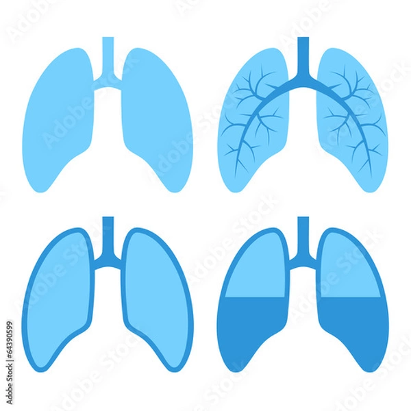 Obraz Zestaw ikon ludzkich płuc