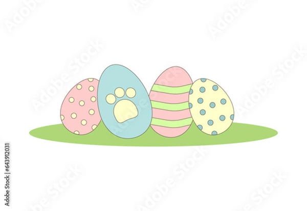 Obraz Easter eggs. Bright Easter. Vector illustration