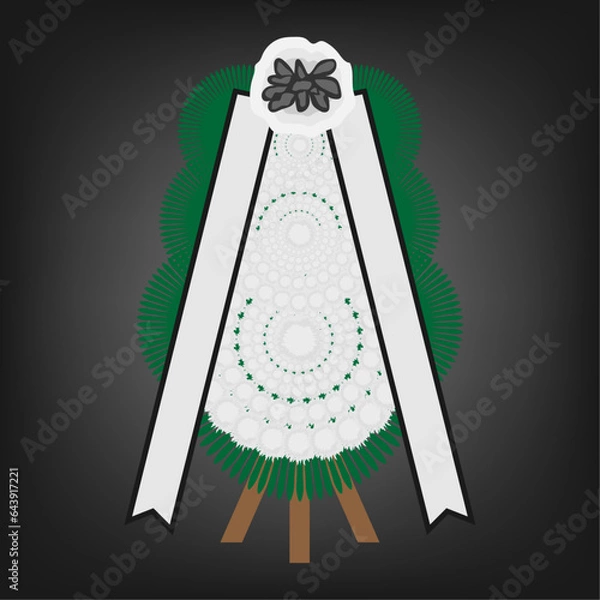 Fototapeta 장례식 근조화환 벡터 일러스트