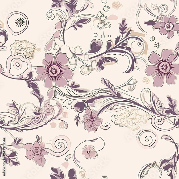 Fototapeta Delicate borders are outlined with elegant curves patterns, AI Generated