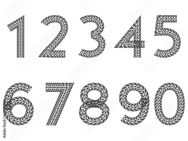 Obraz Tire tread number set