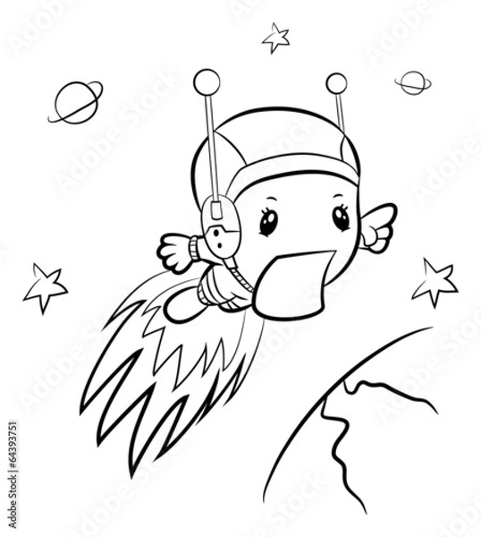Obraz Cartoon boy-astronaut