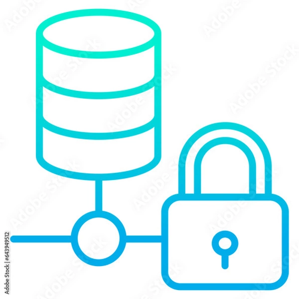 Obraz Outline gradient Cloud Data Lock icon