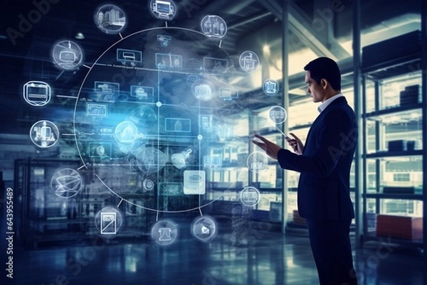 Fototapeta future business technology landscape