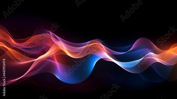 Fototapeta Abstract depiction of sound waves in motion