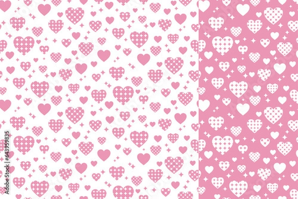 Fototapeta pattern swatch, CS6, Heart made of polka dots and stars.(one-color)