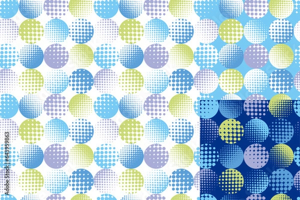 Fototapeta Pattern swatch, CS6, Polka dots made of polka dots. (Gradation, Regular)(Two types are included: one with a white ground color and one without a ground color)