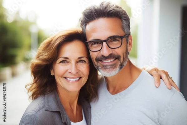 Obraz Affectionate Middle-Aged Couple Embracing