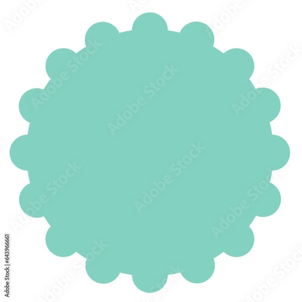 Fototapeta Postage stamp round shape flat illustration
