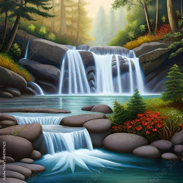 Obraz waterfall in the park